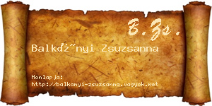Balkányi Zsuzsanna névjegykártya