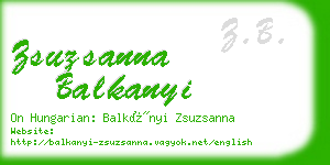 zsuzsanna balkanyi business card